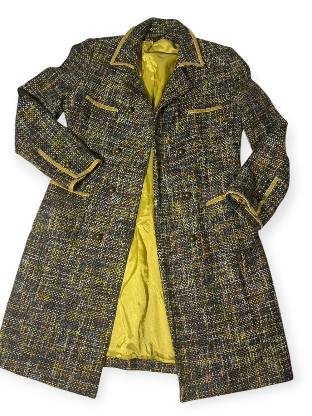 Larry Levine Tweed Bouclé Long Coat Size 10